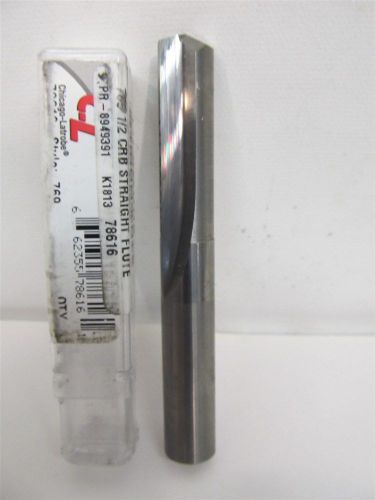 Chicago-Latrobe 78616, 1/2&#034;, Solid Carbide, Straight Flute Stub Drill
