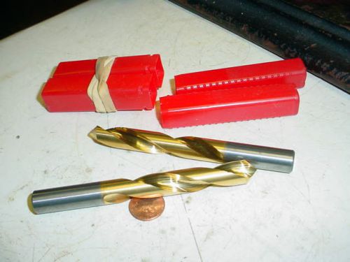 BRAND NEW 2 PC LOT GARR 1/2&#034;-90 TIN COATED SOLID CARBIDE SPOTTING DRILLS