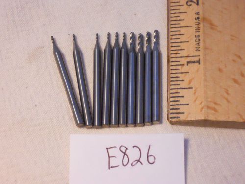 10 new 3 mm shank carbide end mills. 4 flute. ball. usa made {e826} for sale