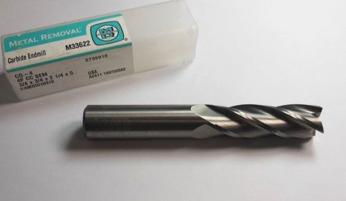 METAL REMOVAL Carbide Square End Mill 3/4&#034; 4FL 2-1/4&#034; x 5&#034; M33622 &lt;600&gt;