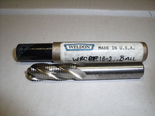 1/2&#034; x 1/2&#034; x 1-1/4 x 3-1/4 cobalt 4 fl ball  weldon fine rougher end mill-  e58 for sale