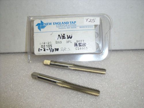 1/4”-20 tap gh3 3 flute bottom tap new england tap hss usa – 2 pc lot - new -t25 for sale