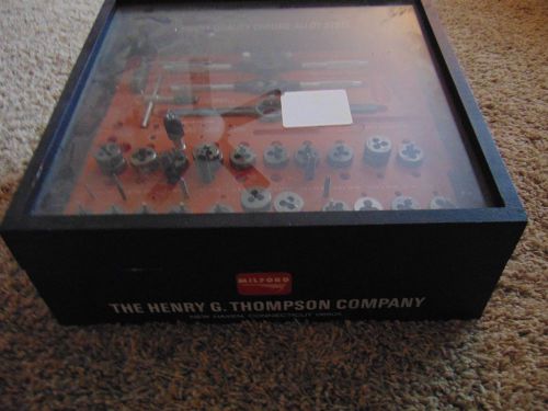 Milford henry g. thompson company taps and dies display chrome alloy steel for sale