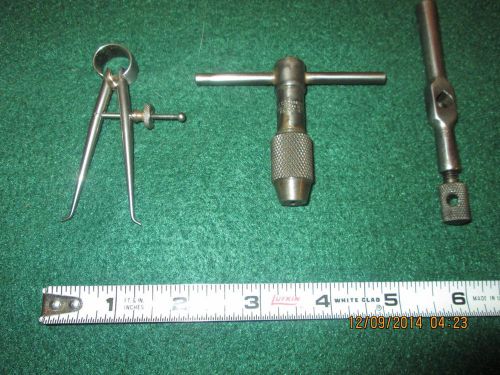 Starrett Small Inside Caliper &amp; (2) Starrett Small Tap Wrenches