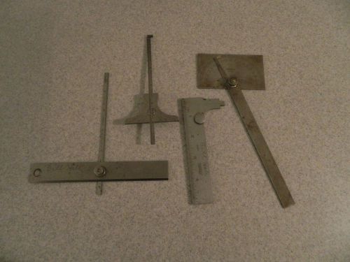 Set Lot of 4 Lufkin Tools Center Angle Square Drill Calipers machinst tool maker