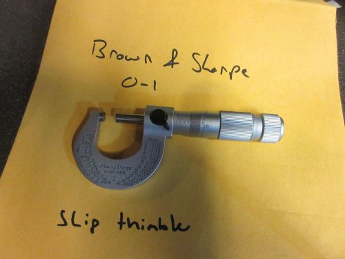 Brown &amp; Sharpe No. 1 1-2&#034; .0001&#034; Micrometer Carbide Faces Slip-Friction Thimble