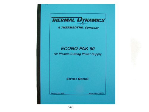 Thermal Dynamics EconoPak 50 Plasma Cutter Service Manual *961