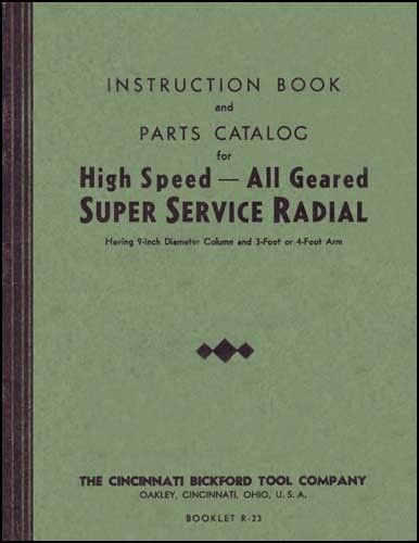 Cincinnati-Bickford 9 Inch Column Radial Drill Manual