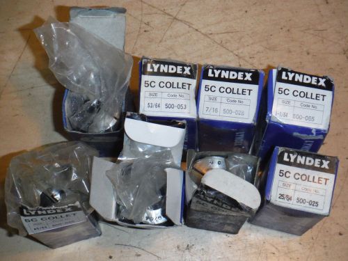 8 NEW OLD STOCK LYNDEX 5C COLLETS FOR GRINDING JIG FIXTURE MACHINIST