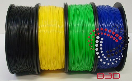 1.75 mm Filament 4 3D Printer.ABS BLACK, YELLOW, GREEN &amp; BLUE BUNDLE SPOOLS