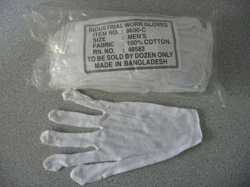 Cotton inspection gloves, size mens for sale