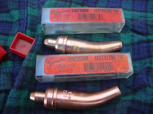 Genuine Victor Oxy Acetylene gouging Torch Tips 0 and 4 size set of 2, New