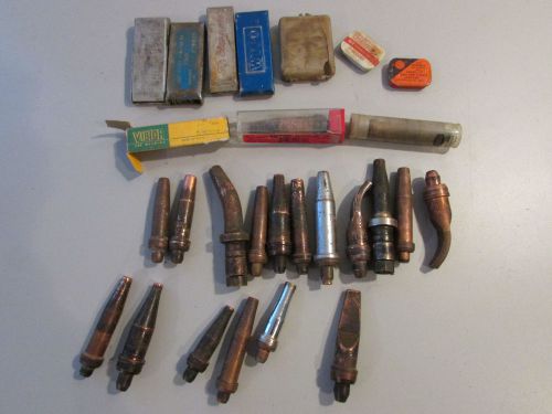 Victor, Smith&#039;s, Oxweld, Purox Welding Torch Tips + Tip Cleaners. Large lot!