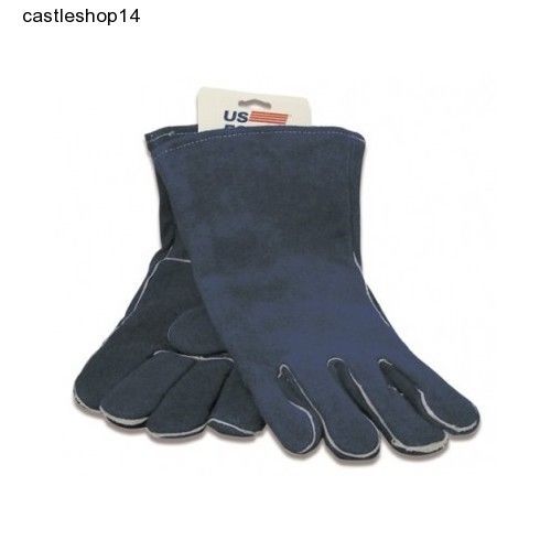 New US Forge 400 Welding Gloves Lined Leather Blue