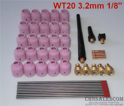 48 pcs tig welding kit gas lens for tig welding torch wp-9 wp-20 wp-25 wt 1/8&#034; for sale