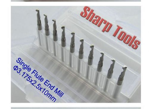 10 pcs 1/8&#034; one/ single flute spiral cnc router bits 2.5mm 10mm for sale