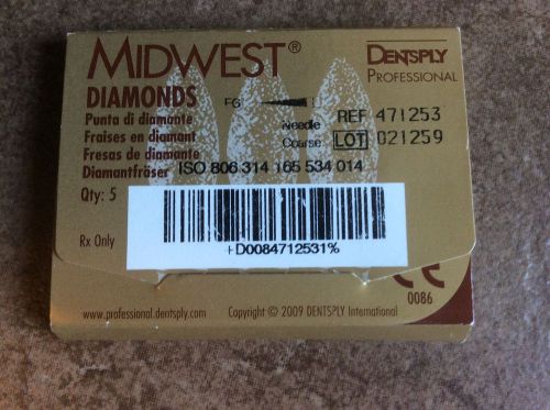DENTSPLY MIDWEST DIAMOND BURS 858-014 COARSE NEEDLE