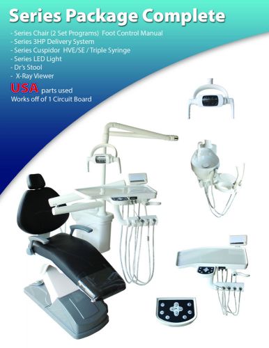 Series 1000 Dental Package Complete Chair Unit NEW - USA Parts W/ Led Light