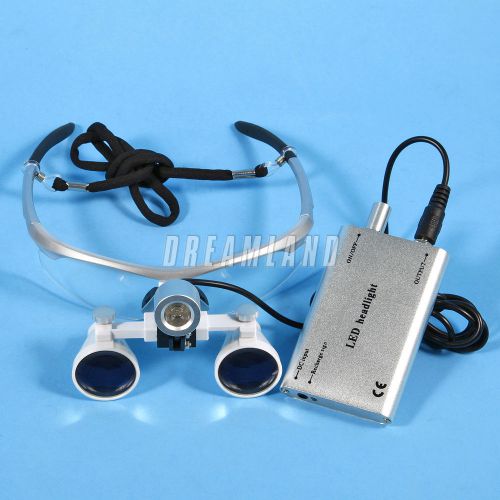3.5X Dental Surgical Binocular Glasses Optical loupes Portable LED Headlight