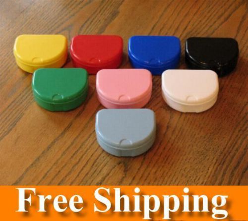 104 Mixed Color Denture Retainer Box Orthodontic Dental Case Mouth Tray Brace