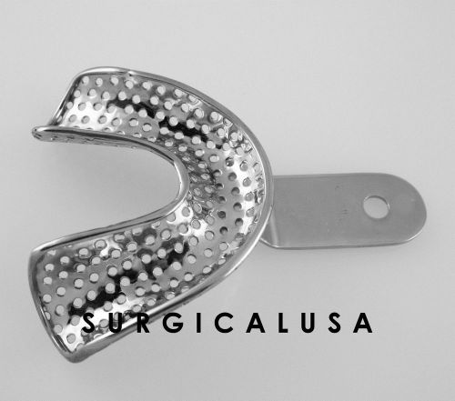 Metal Impression Tray Lower Full Denture Perforated Medium, Dental Instruments