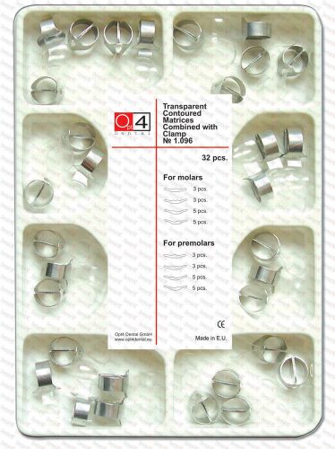 Dental supply, amalgam composite transparent contoured matrix bands, 32pcs for sale