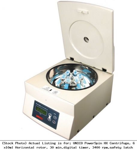 Unico powerspin hx centrifuge, 6 x10ml horizontal rotor, 30 min.digital : c822 for sale