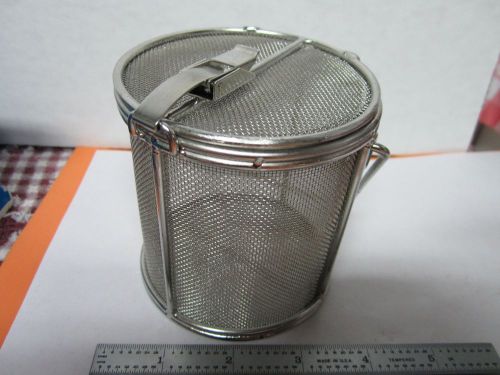STAINLESS STEEL MESH CONTAINER FOR CLEANING LASER OPTICS VERY NICE BIN#A3
