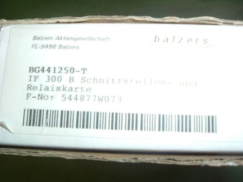 BALZERS VACUUM BG441250 T,  IF 300 B RELAY MODULE NEW BOXED