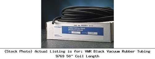 Vwr black vacuum rubber tubing 9769 50&#034; coil length laboratory consumable for sale