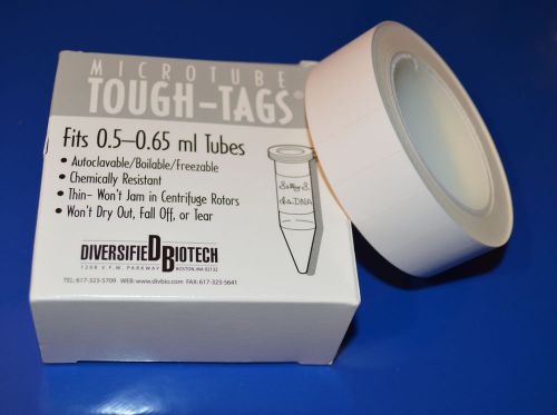 Label, Microtube Tough-Tags 0.94&#034;x0.50&#034; White fits 0.5 - 0.65ml tubes 1,000 roll