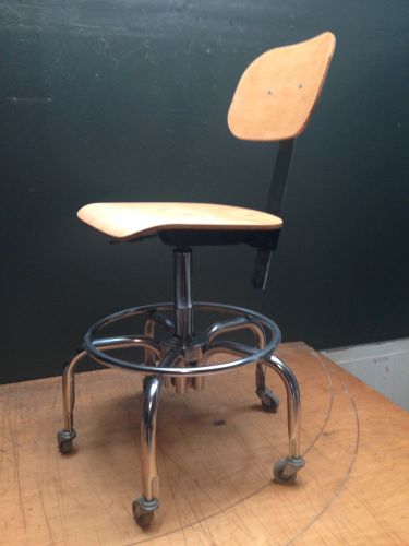 Mid Century Draftsman Chair Lab Stool