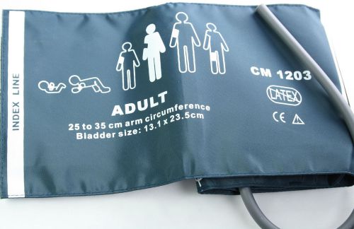 Reusable single tube adult bladder blood pressure cuff nibp 25-35cm no connector for sale
