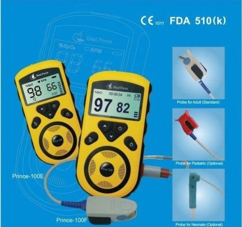 Sale100e handheld pulse oximeter oxygen monitor +adult/paediatric/neonate probe for sale
