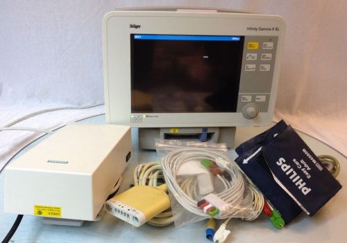 Drager infinity gamma x xl monitor w/ dock station &amp; cables xxl draeger ecg for sale