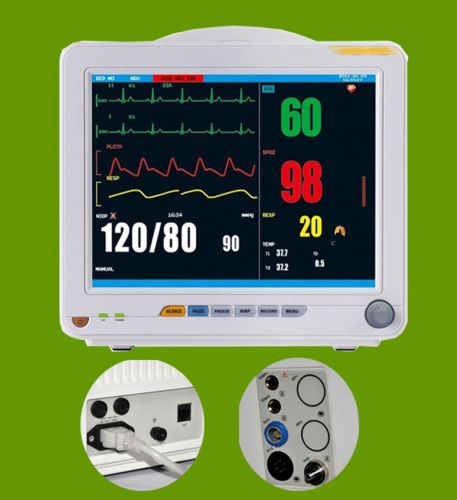 Multi parameters vital signs patient monitor (ecg nibp spo2 pr/hr temp resp) for sale