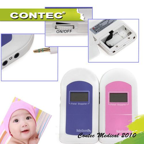 New LCD Pocket Baby heart rate Voice Monitor Fetal Doppler Pregnancy FHR CONTEC