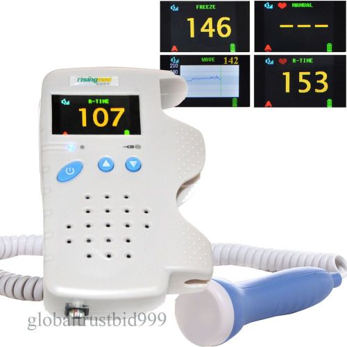 NEW Fetal Doppler 3MHz Color LCD display &amp; Heart Beat Waveform waterproof probe