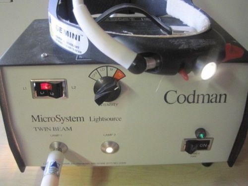 Gemini FiberOptic Headlight w Codman MicroSystem Twin Beam Light Source