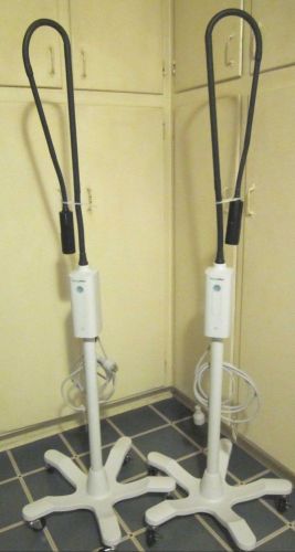 Welch allyn green series iv exam light #48810 w/ rolling stand #48950 - lot of 2 for sale