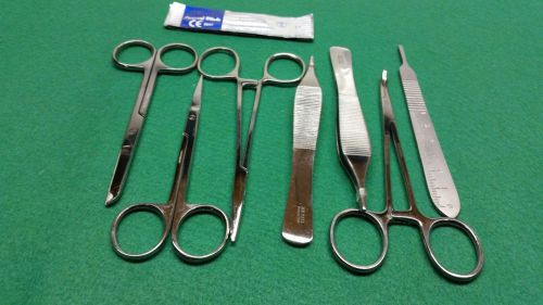 17 pcs lab anatomy medical student dissecting dissection kit scissors forceps for sale