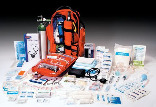 FIRST RESPONDER EMS STOCKED O2 OXYGEN TRAUMA BACKPACK