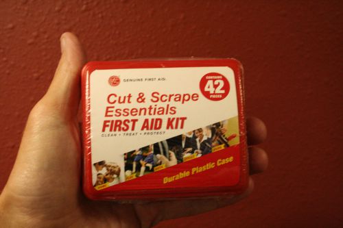 First aid kit - cut &amp; scrape essentials - 42 pieces - durable plastic case for sale
