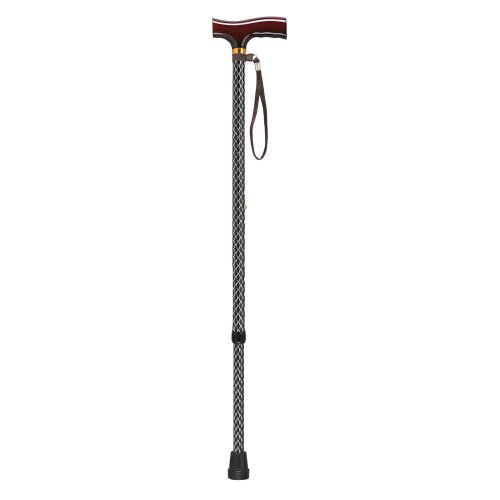 Drive medical adjustable lightweight t handle cane with wrist strap, black wave for sale