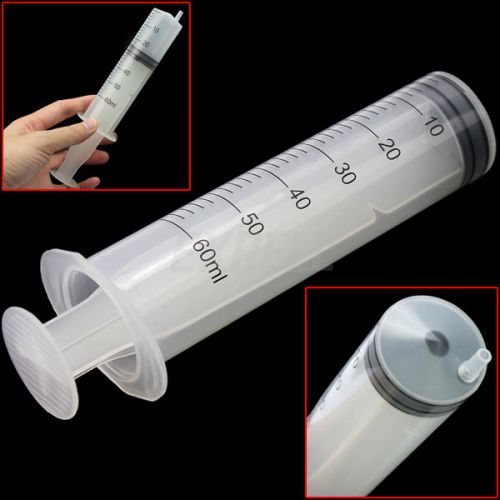 Practical 60ml Plastic Reusable Injector Syringe For Nutrient Measuring DIY