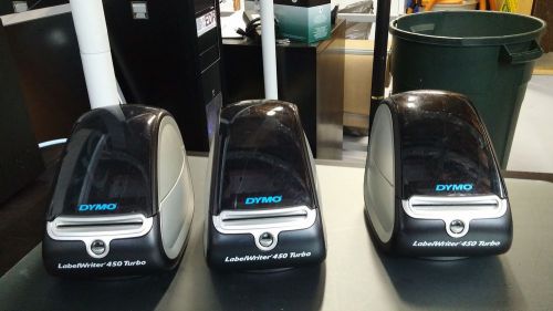 Lot of 3 Dymo Labelwriters 450 Turbo Thermal Label Printers (Printers only)