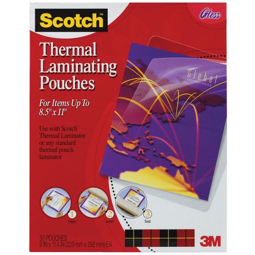 Scotch thermal laminating pouches 9&#034;x11.4&#034; 50 laminator for sale