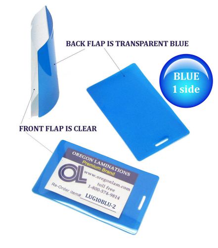 Qty 200 blue/clear luggage tag laminating pouches 2-1/2 x 4-1/4 by lam-it-all for sale