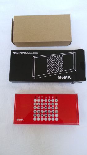 MoMA Acrylic Perpetual Calendar Desk Modern Home Contemporary Office Gift Red