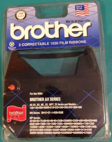 BROTHER 2 PACK CORRECTABLE TYPEWRITER RIBBON CASSETTE. BLACK, AX 1230, NEW